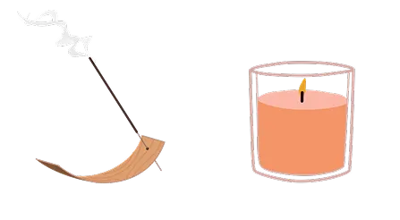 お香とアロマキャンドル