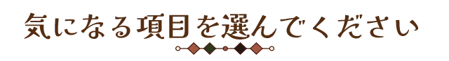 気になる項目を選んでください