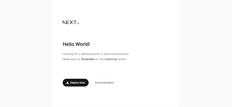 自動デプロイ後の公開ページ。見出しがHello World!に変わっている