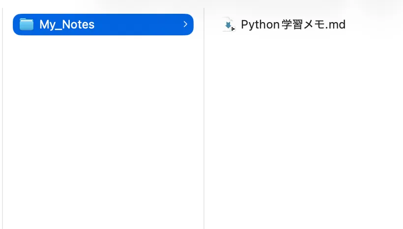 保管庫フォルダ内に保存されたObsidianのmdファイル