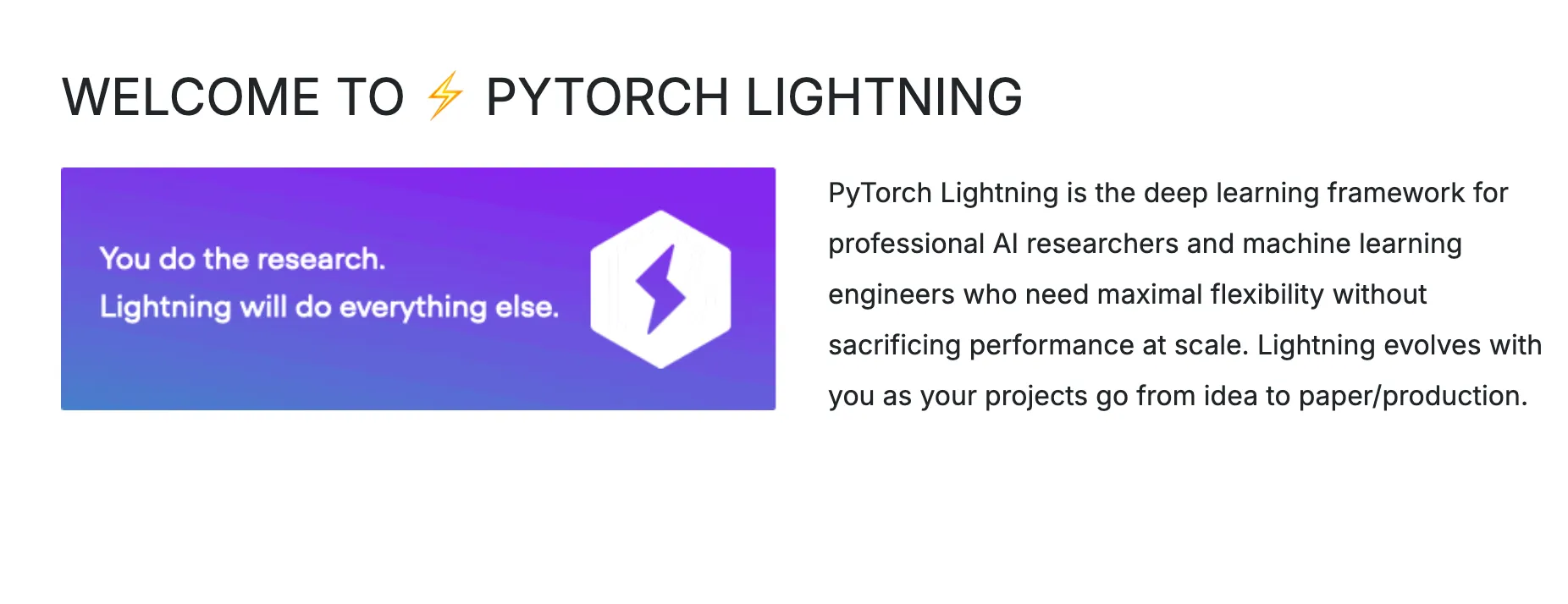 PyTorch Lightningトップ画面