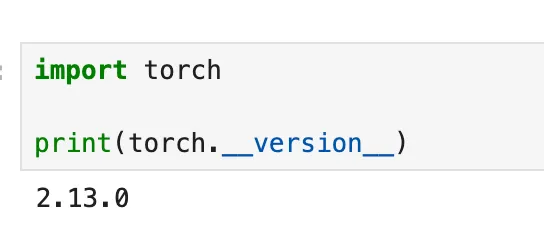 PyTorch バージョン確認