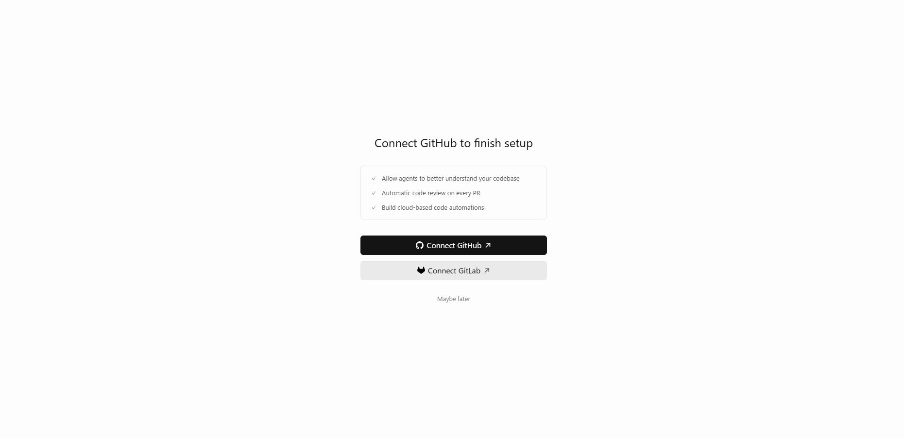 CursorのGitHub・GitLab連携画面