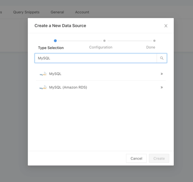 データベース選択