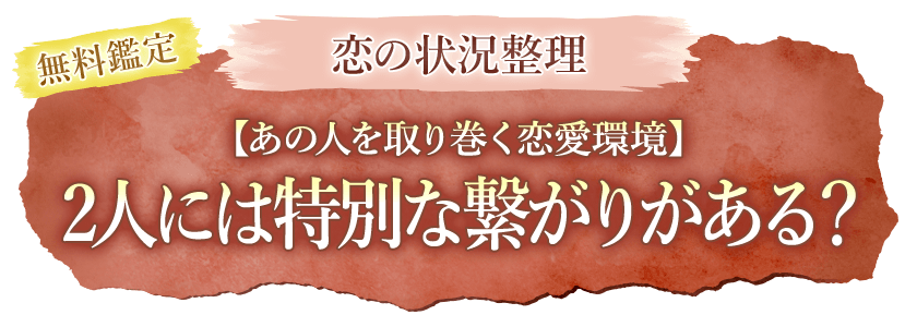 無料鑑定恋の状況整理【あの人を取り巻く恋愛環境】2人には特別な繋がりがある？
