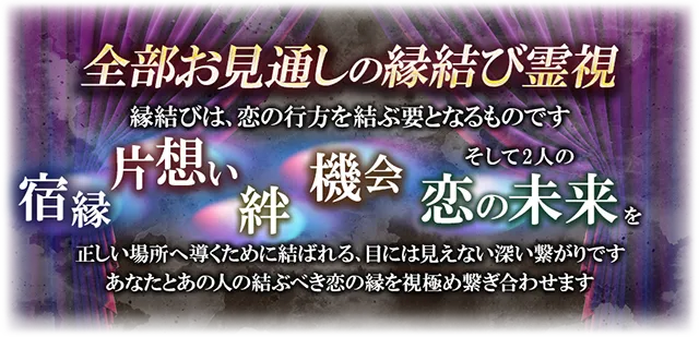 縁結び占い師E先生渾身【想いも絆も繋ぐ◇恋霊視SP】2人の宿縁/結末