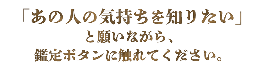 「あの人の気持ちを知りたい」と願いながら、鑑定ボタンに触れてください。