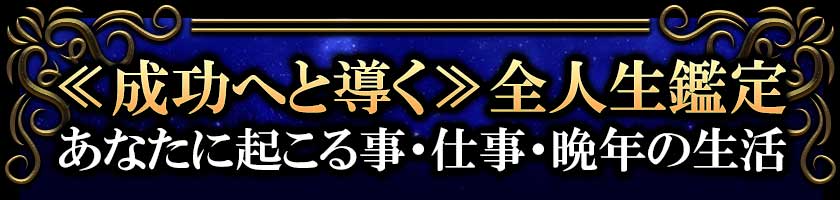 ≪成功へと導く≫全人生鑑定　あなたに起こる事・仕事・晩年の生活
