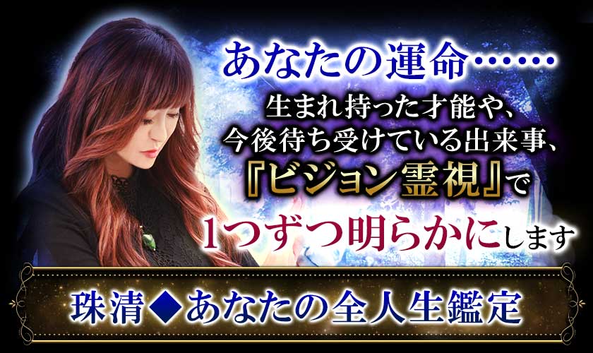 あなたの運命……生まれ持った才能や、今後待ち受けている出来事、『ビジョン霊視』で1つずつ明らかにします　珠清◆あなたの全人生鑑定