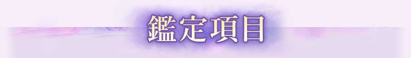 鑑定項目