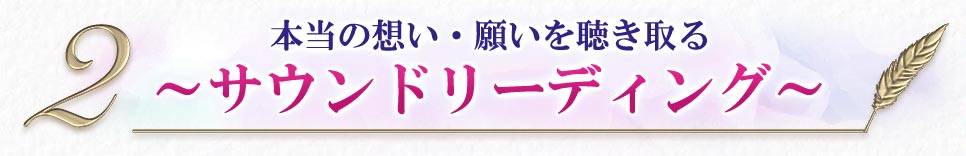 2本当の想い・願いを聴き取る〜サウンドリーディング〜