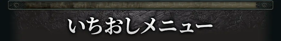 厳選おすすめメニュー