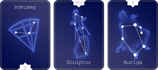 Sextans Sculptor Auriga