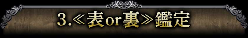 3.≪表or裏≫鑑定