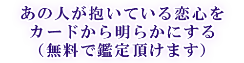 あの人が抱いている恋心をカードから明らかにする(無料で鑑定頂けます)