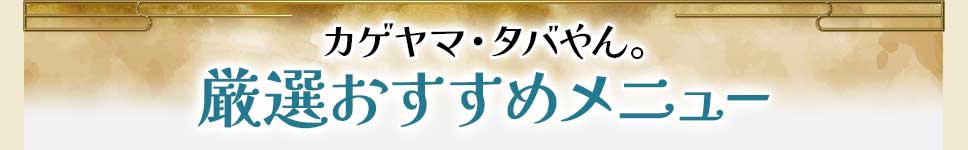 厳選おすすめメニュー