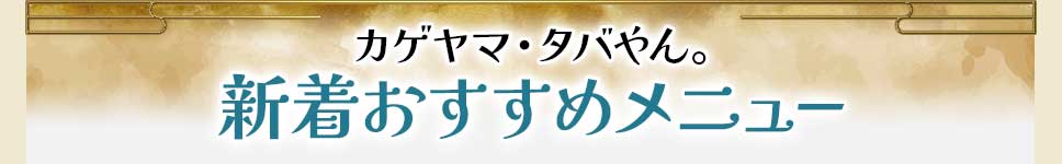 新着おすすめメニュー