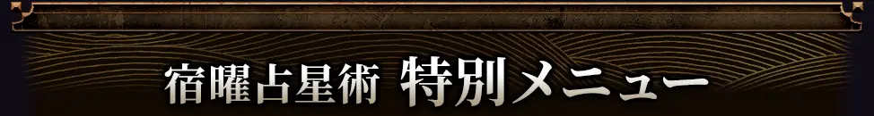 宿曜占星術 特別メニュー