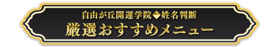 自由が丘開運学院姓名判断厳選おすすめメニュー