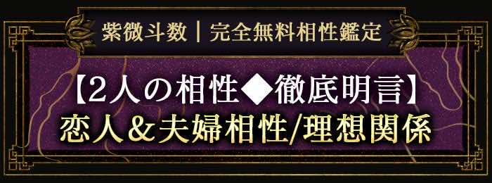 紫微斗数|完全無料相性鑑定【2人の相性◆徹底明言】恋人&夫婦相性/理想関係